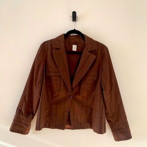 Elegant VEX Brown Women's Brown Jacket with Stitching and Sequins Size 42 (9 US)
